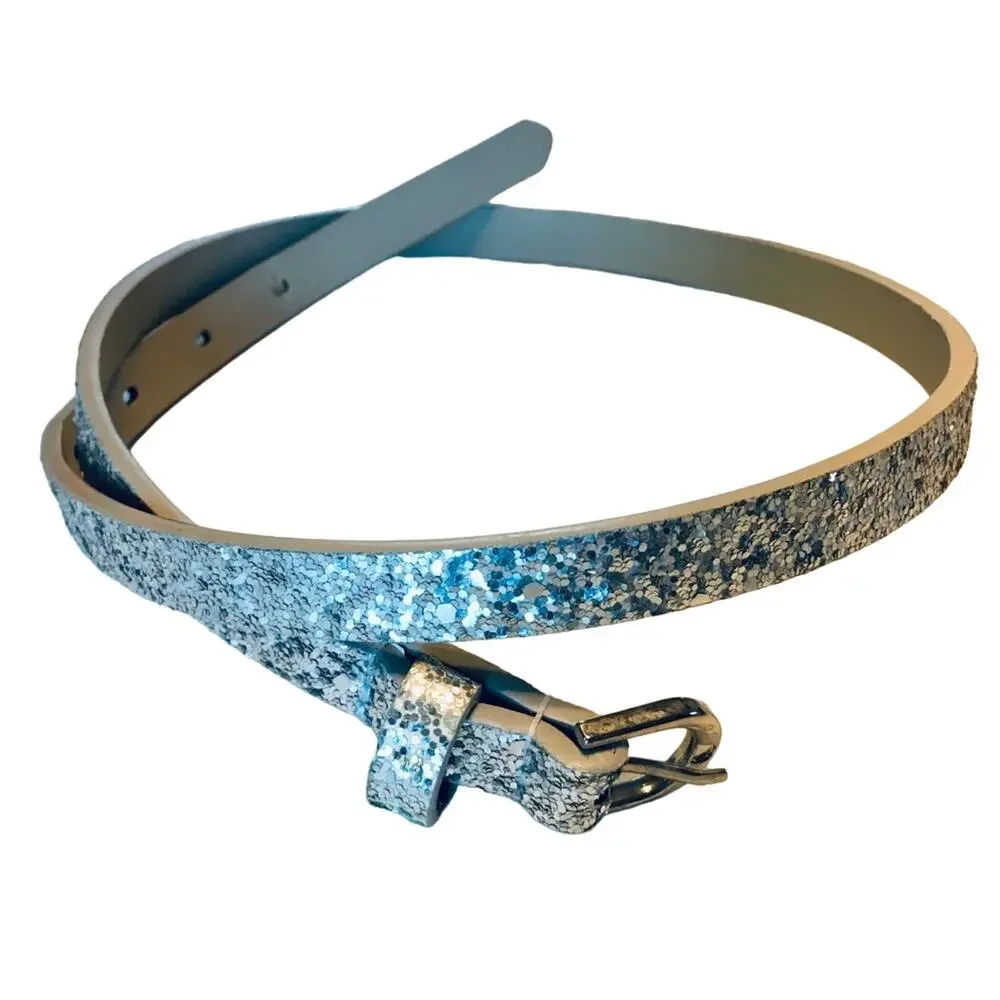 NWOT Girl Silver Glitter Dress Belt